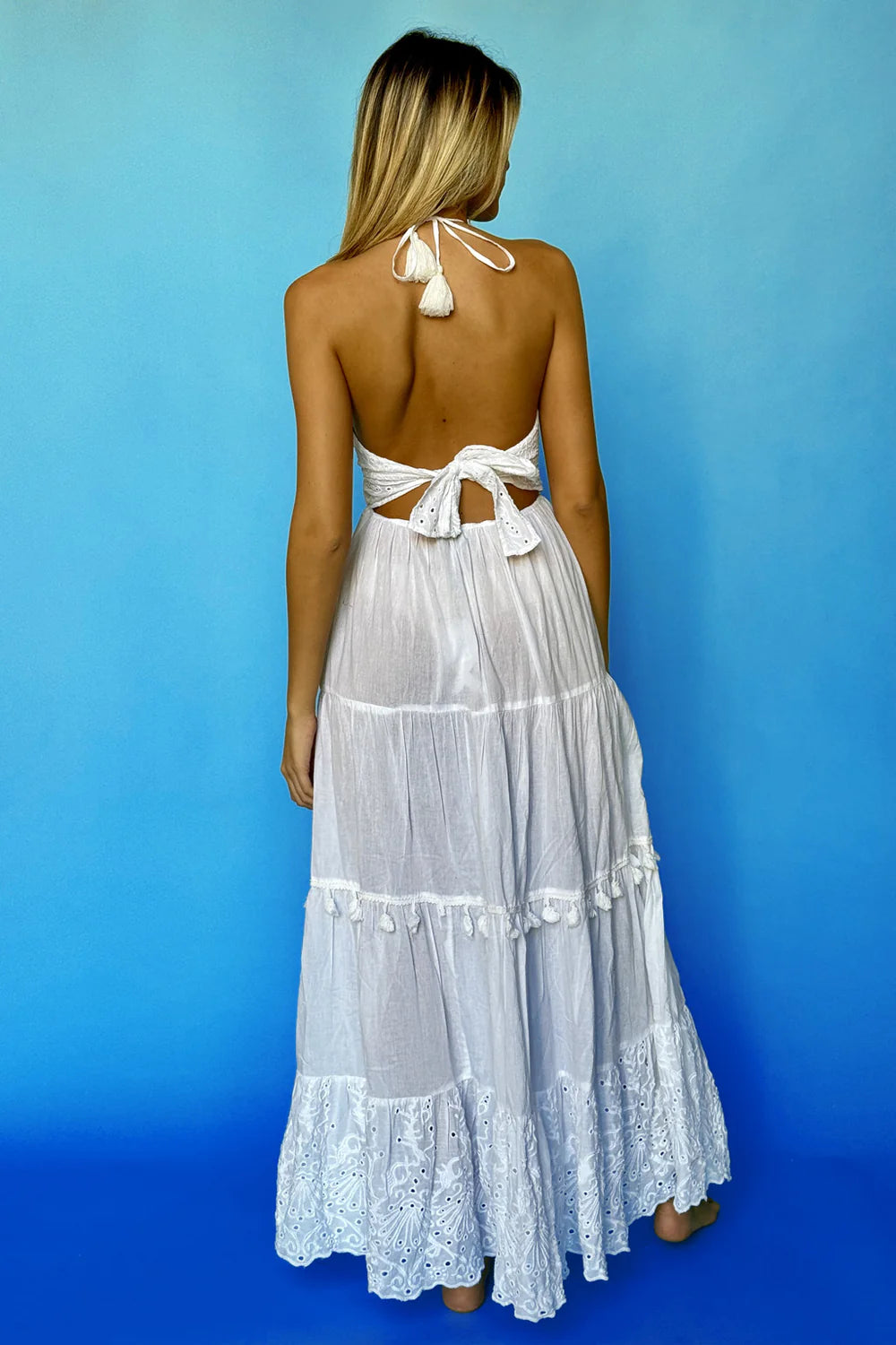 Long dress with open back