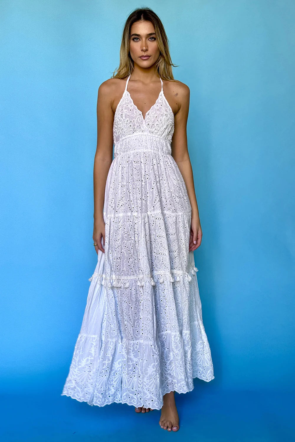 Long dress with open back