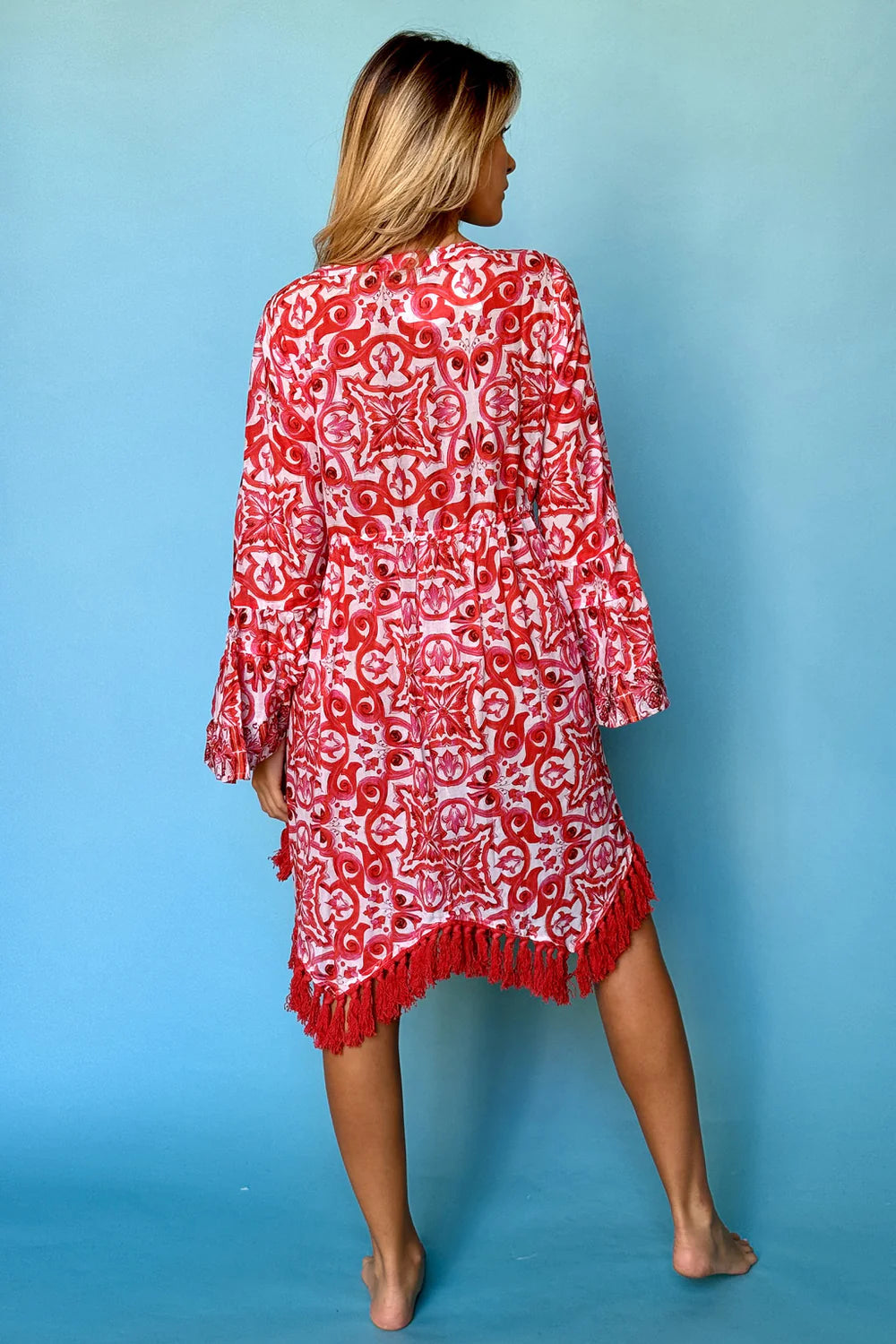 Dress open at the front