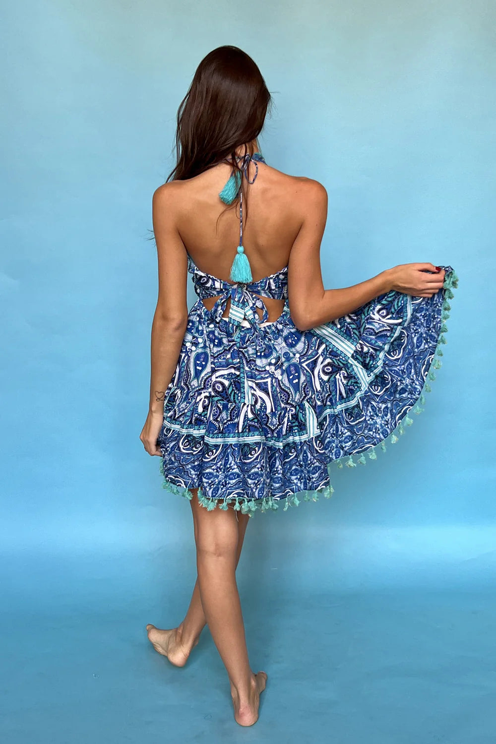 Short dress with open back