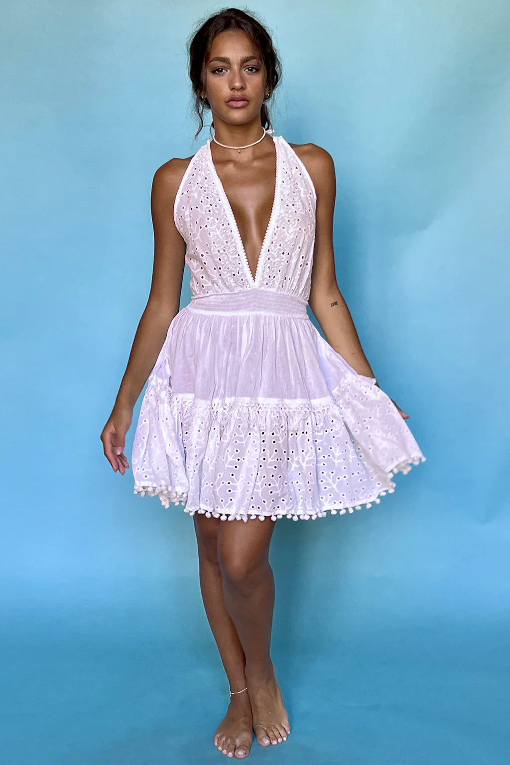 Short dress with braces