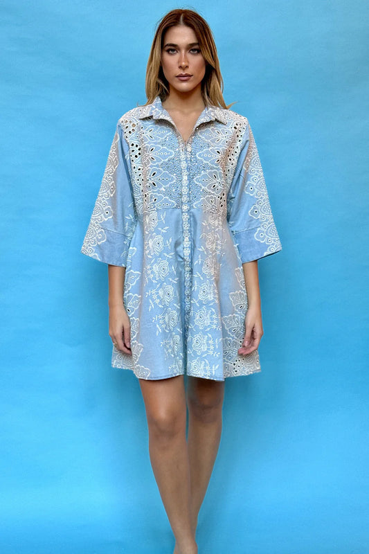 Dress open at the front