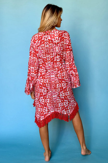 Dress open at the front