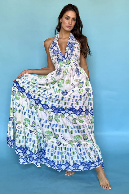 Long dress with open back