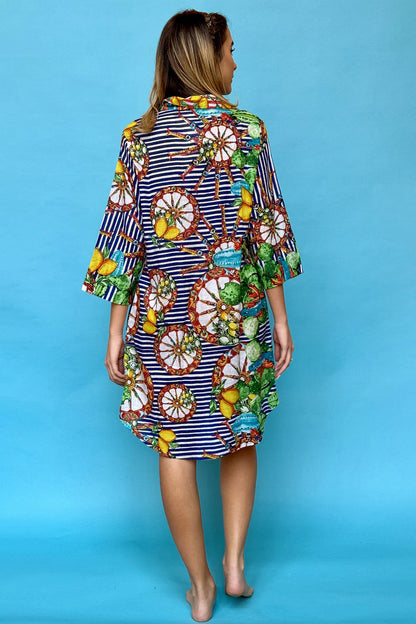 Dress open at the front