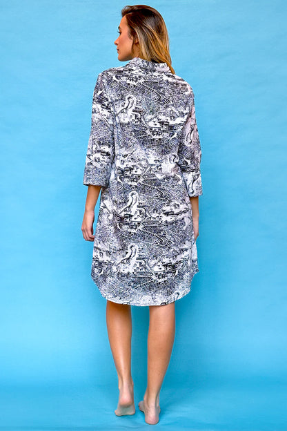 Dress open at the front