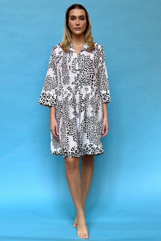 Dress open at the front