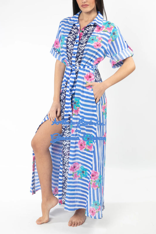 Long open front dress
