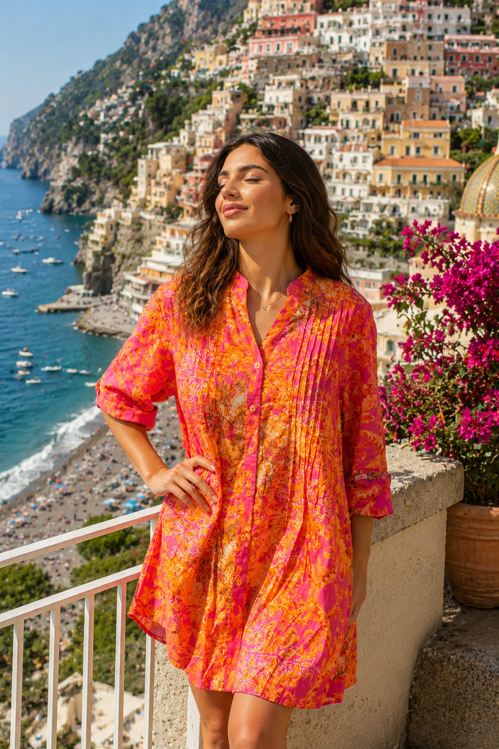 Front Open Shirt Dress-FC193